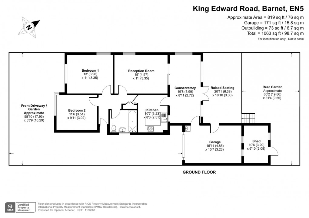 Floorplan for King Edward Road, Barnet