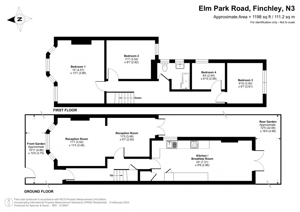 Floorplan for Elm Park Road, Finchley